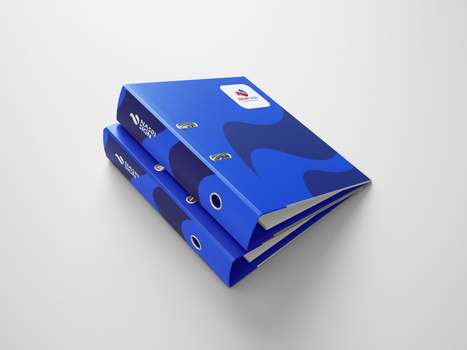NASRI SIGN branded binder mockup